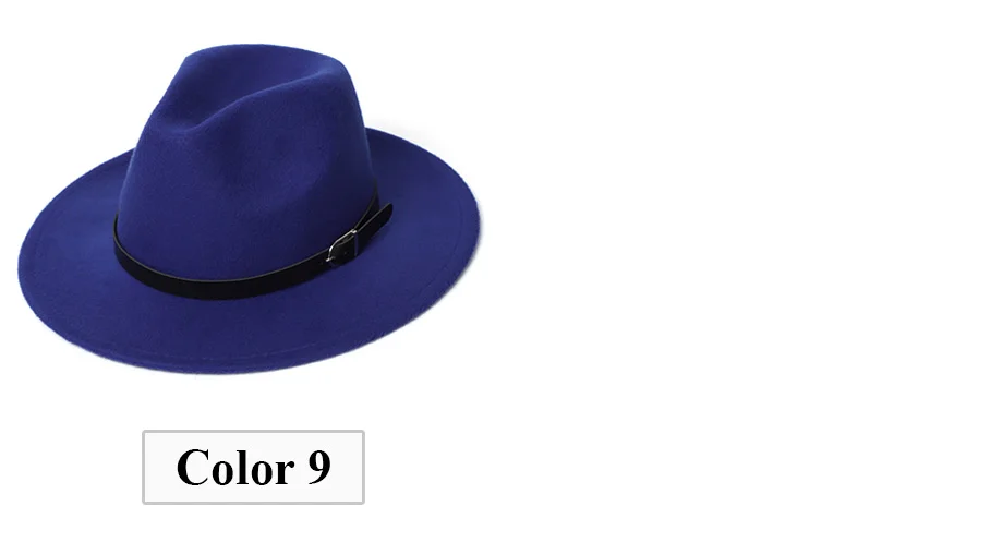 Фетровая шляпа для мужчин и женщин, имитация шерсти, зимние женские фетровые шапки, Мужская модная черная джазовая шляпа, женская шапка, M263