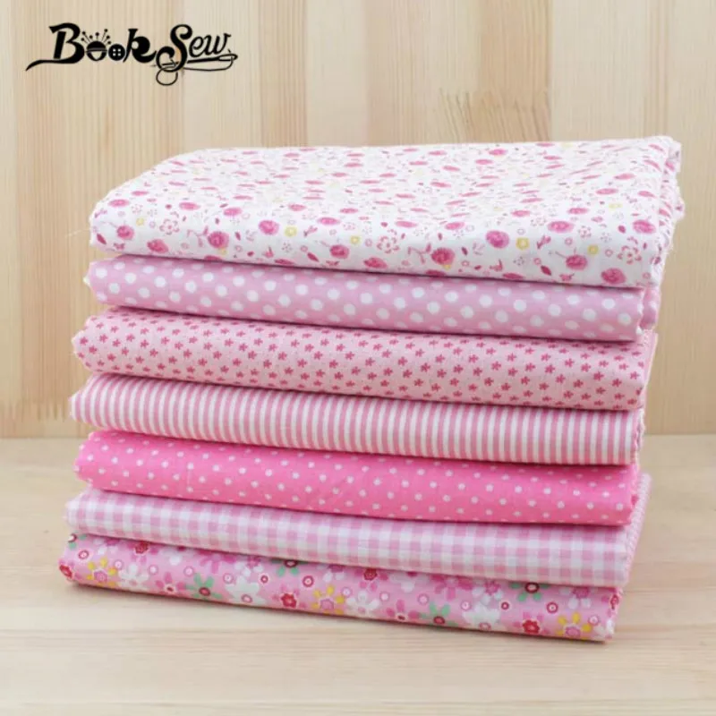 Booksew 7 шт. 50 см x розовая хлопчатобумажная кукольная Тильда четверть Лоскутная
