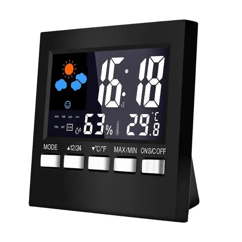 

Digital LCD Weather Station Thermometer Integral Form Household ElectronicTemperature Humidity Monitor Weather Forecast Function