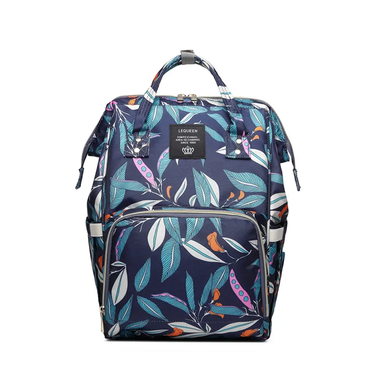 Lequeen Large Capacity Diaper Bag Multi-functional Leaves Print Mommy Travel Backpack Waterproof Bag Diaper Stroller Baby Bags Lequeen Large Capacity Diaper Bag Multi-functional Leaves Print Mommy Travel Backpack Waterproof Bag Diaper Stroller Baby Bags