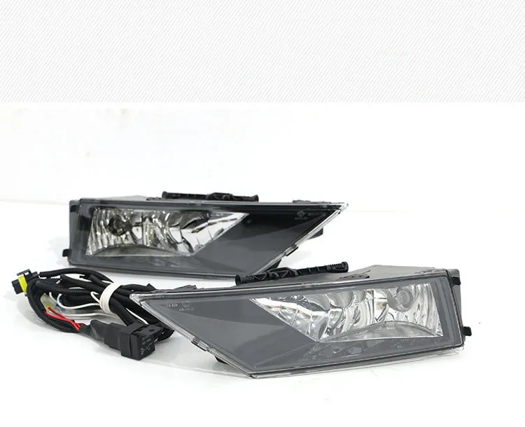Qirun led drl дневного света+ противотуманная фара для скоростной космический переход Skoda- с динамическим движущимся желтым поворотным сигналом