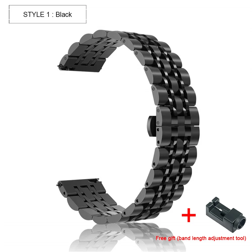 Black Металлический ремешок для samsung gear S3 Classic/Frontier/Galaxy Watch 46 мм 42 мм/Active2 Active 40 мм сменный Браслет ремешки для часов - Цвет: Black