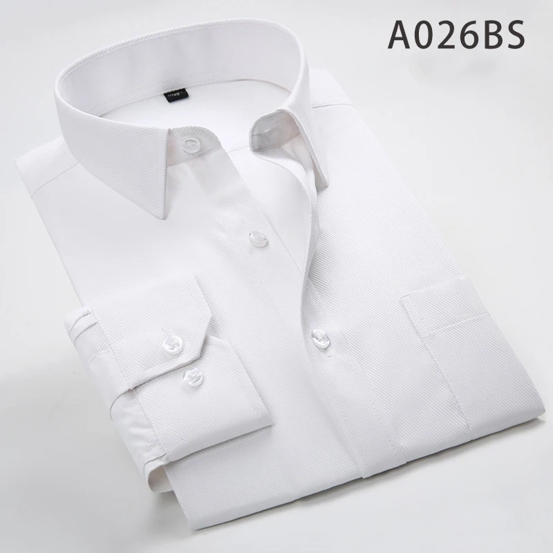 White Мужские рубашки masculino Hombre модная однотонная летняя рабочая одежда тонкая мужская одежда умная Повседневная без глажки осень MOOWNUC 4XL 3XL - Цвет: White