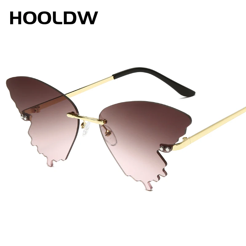 New Butterfly Sunglasses Women Trendy Frameless Shaped Eyewear Outdoor  Goggles Camping Fishing Sunglasses Uv400 Lentes De Sol