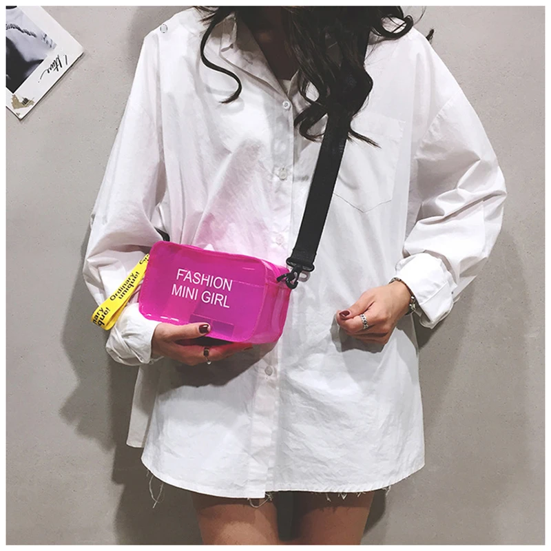 

Mini Women Laser Crossbody Bag 2019 Messenger Shoulder Bag PVC Jelly Small Tote Messenger Bags Laser Holographic Beach Summer