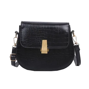 

2020 Saddle Crossbody Bags For Women Fashion Stone Leather Casual Handbag Female Lock Hasp Shoulder Bags Ladies Messenger Bag