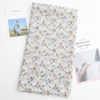 

New small fresh cotton linen scarf hundreds of dandelion pastoral decoration silk scarf long scarf