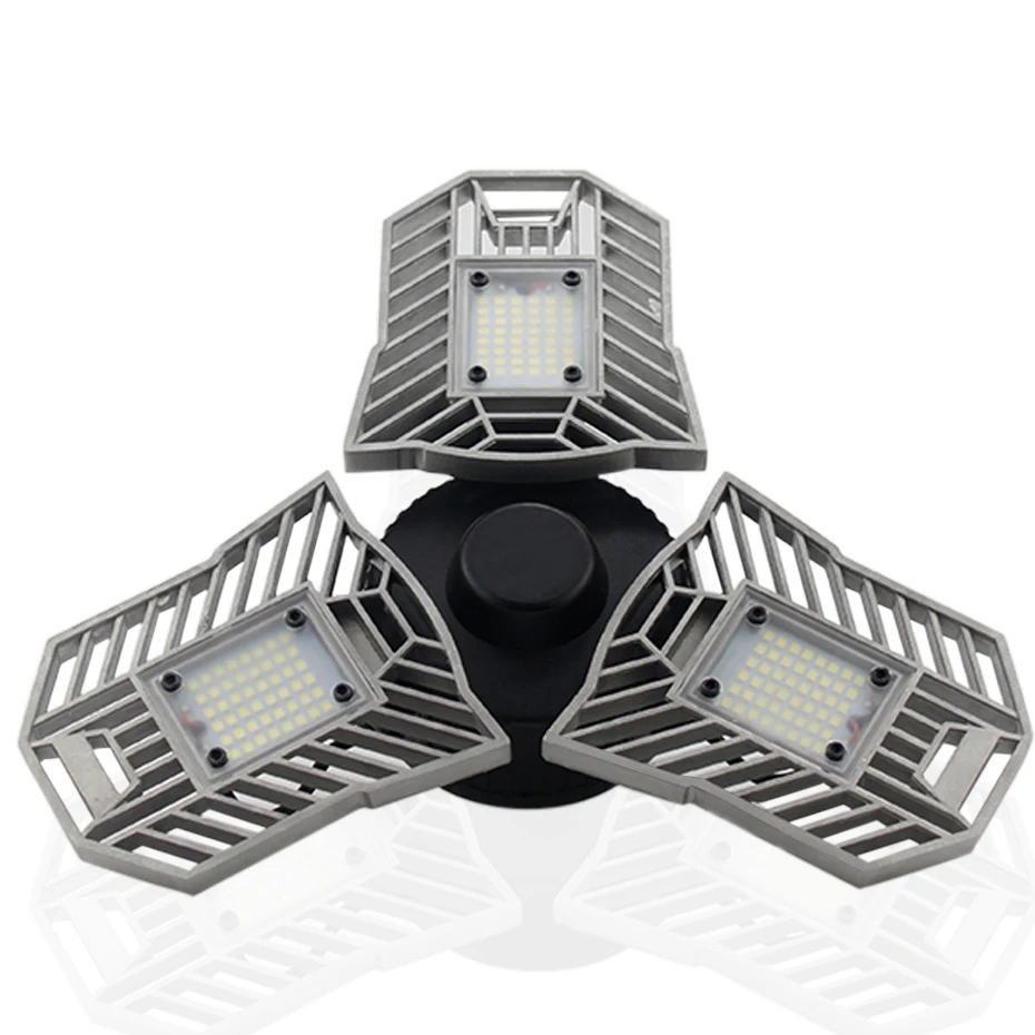 

86-265V E27 LED Bulb Foldable Fan Blade Bulb 60W LED Lamp Super Bright White Warm White for Garage warehouse Ceiling Light D4