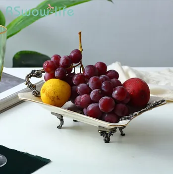 

33*20*10CM Creative European Ceramic Plate Light Luxury Fruit Dried Fruit Food Tray Serving Trays Desktop Storage Tray