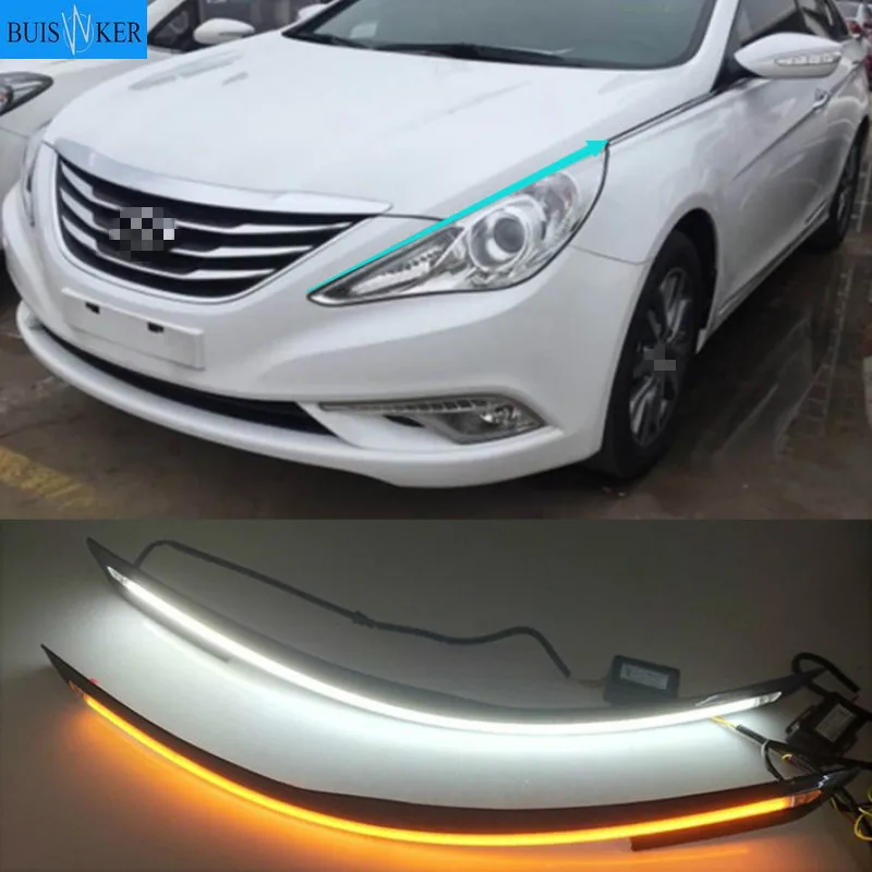 

Автомобильные светодиодные дневные ходовые огни 12 В для Hyundai I45 Sonata 2011 2012 2013 2014, дневные ходовые огни для вождения Sonata 8, противотуманные фары, 2 шт.