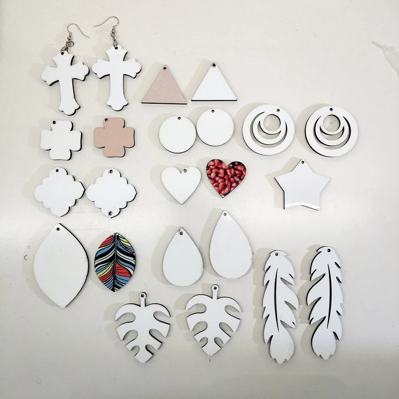 Free Shipping 20 Pairs/lot Sublimation Women Blank MDF Consumables Earring Can Print Custom Photo Wholesales DIY New Style Gifts sublimation dangle earrings for women blank consumables drop earring can print custom photo wholesales diy new style gifts