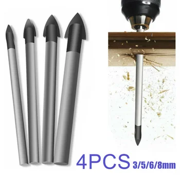 

Ceramic Drill Bits Workshop Tools Supplies 4pcs Alloy Triangle 3/5/6/8mm Hole