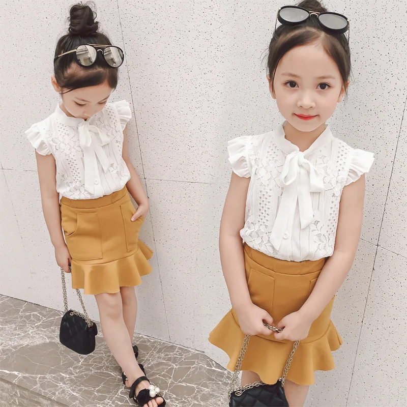 AiLe-Rabbit-Suit-Children-s-Wear-The-New-2018-Han-Edition-Dress-Lace-Short-sleeved-Summer
