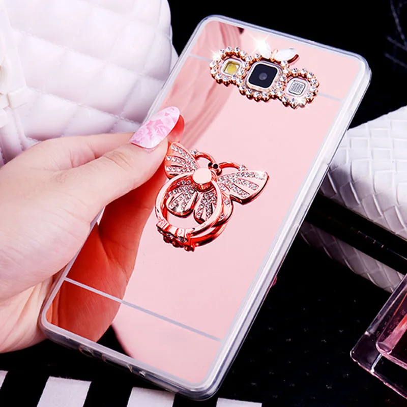 Роскошный зеркальный блестящий чехол для Samsung Galaxy A6 Plus A9 J2 Pro 2018 мягкий подставка