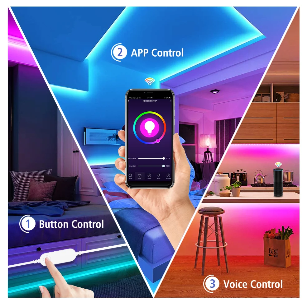 Alexa Led Strip Lights LED Lights Strip 5050 5M 10M Decorationg Living Room  DC 5V Energy Saving Lamp 44 Key Remote Bluetooth Control Festival Lighting  P230315 From Wangcai07, $13.32