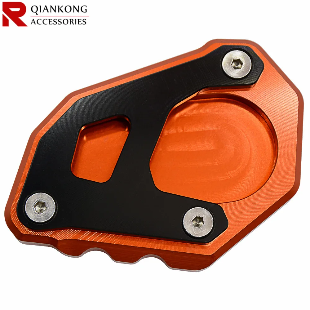 Kickstand увеличенная боковая Подставка-подставка, подставка-удлинитель, подставка для боковой подставки, увеличенный удлинитель для KTM 1050 Adventure - Цвет: SSE-006-OR-BK