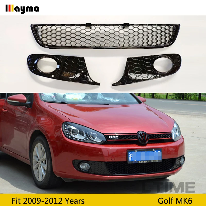 Спортивный стиль для VW Golf 6 2009-2012 MK6 ABS автомобильный Стайлинг наружные части гоночный передний бампер ниже грили не подходят GTI& R20