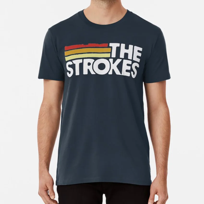 Тёмно-синий The strokes merch футболка the strokes band music rock slow killer the move on - Цвет: Тёмно-синий
