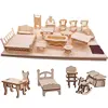 34PCS Set 3D Wooden Puzzle Toy 1:12 Mini Wooden Furniture 3D Building Model Doll House Accessories DIY Children Educational Toys ► Photo 2/6