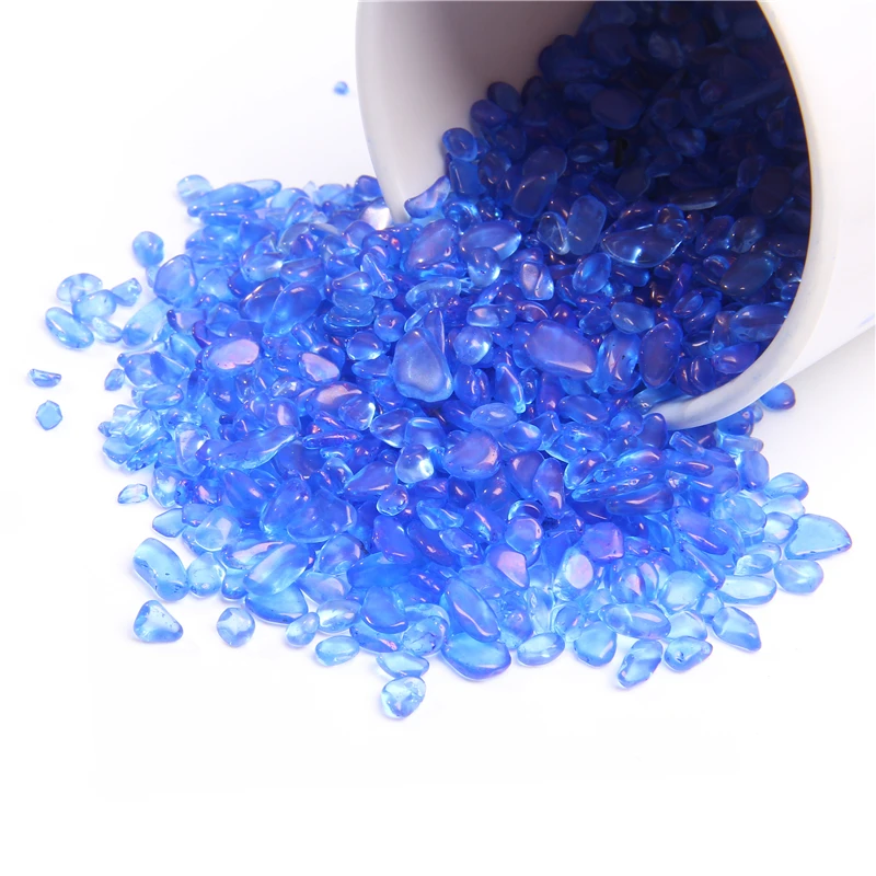 blue crystal 50 г натуральный гранат каменная крошка непросверленные бусины из каменной крошки крошечные самородки гравия свободные камни бусины для создания ювелирных изделий Ремесло Декор - Цвет: blue crystal