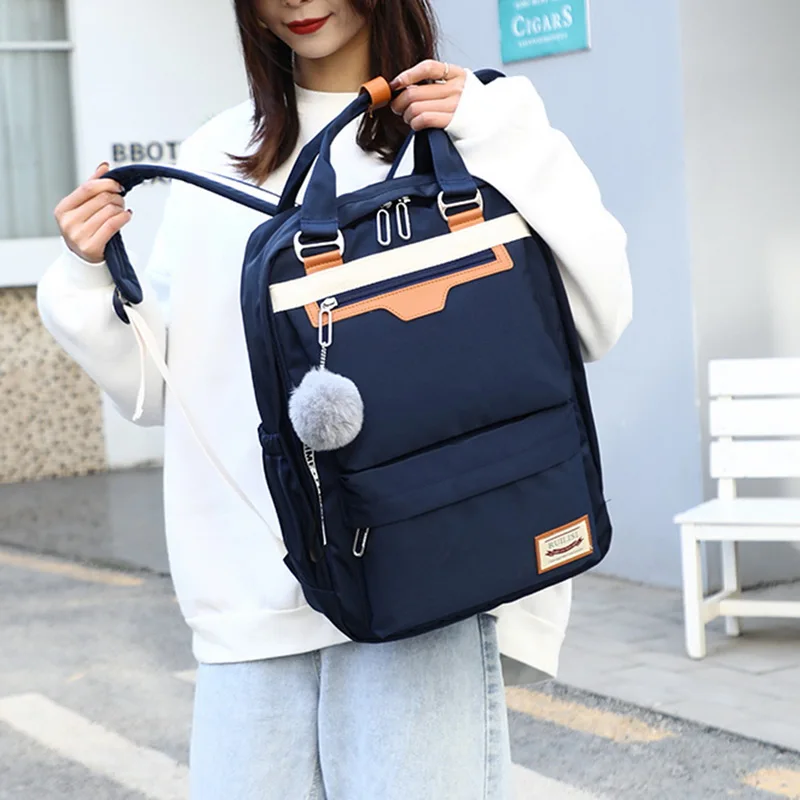 Новые модные женские рюкзаки, Женский однотонный рюкзак для девочек, школьный рюкзак для колледжа, рюкзак с usb зарядкой, дорожные сумки через плечо, сумки