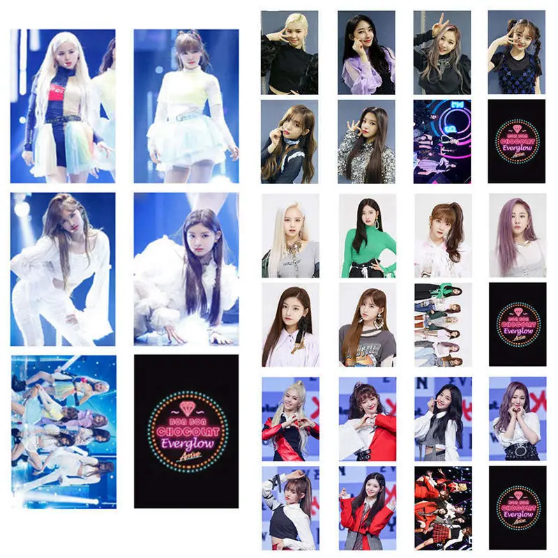 

7Pcs/set Korean KPOP Everglow Album Set Double-sided Small Card Set Card PVC Cards Self Made LOMO Card Photo Card