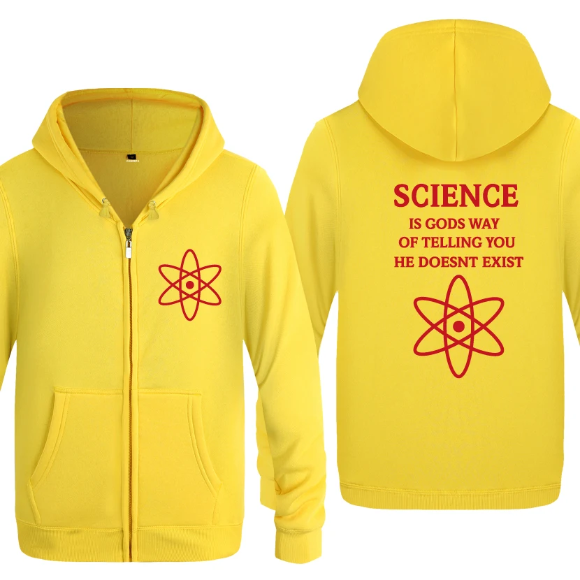 HUAY HOT SCIENCE IS GODS-Atheism Atheist religion толстовки мужские мужские флисовые толстовки с капюшоном на молнии кардиганы - Цвет: HUAY HOT