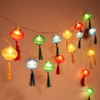 Led Vakantie Lichten Usb Opladen Traditionele Chinese Rode Lantaarn Lamp Voor Nieuwjaar Festival Decoratie Guirlande String Nachtlampje