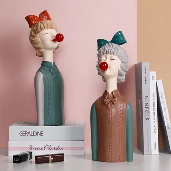 

Nordic Decoration Home Human Sculpture Statue Living Room Decoration Resin Bubble Girl Home Decor Accessories Modern Crafts Gift