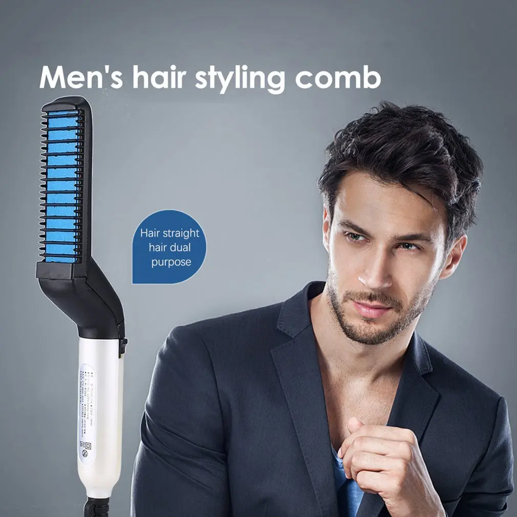 

Quick Beard Straightener Multifunctional Hair Comb Curling Curler Show Cap Men