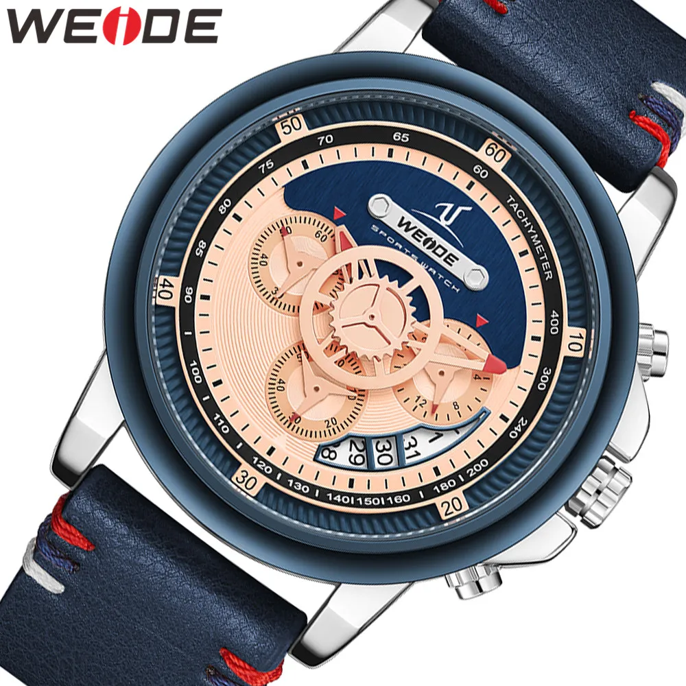

WEIDE Men Watch Leather Strap Watch High-grade Waterproof Men Watch Relogio Masculino Sports Digital Casual Military Men's Watch