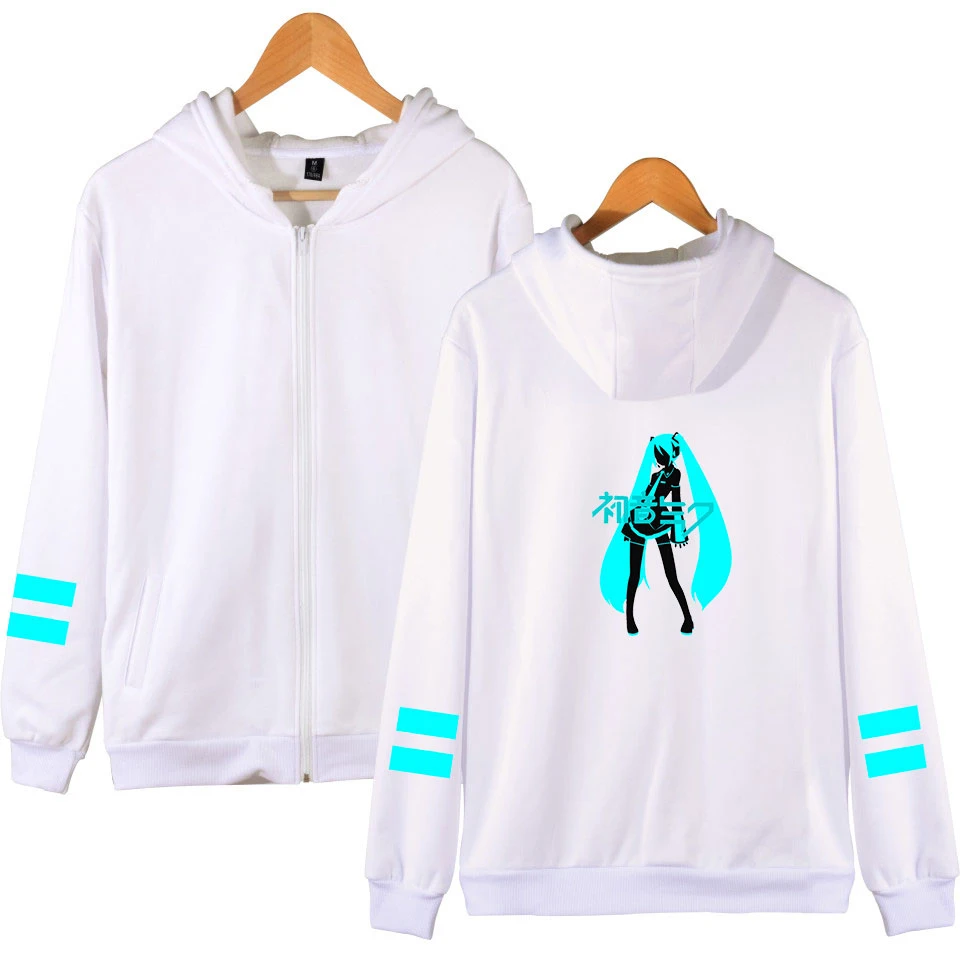 Hatsune Miku/женские толстовки с капюшоном на молнии; одежда в стиле хип-хоп; повседневная куртка-бомбер; Hatsune Miku; уличная одежда