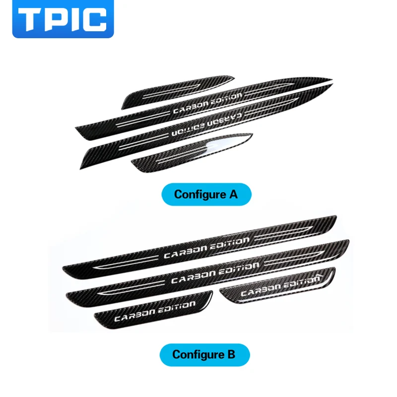 

TPIC Door Sill Scuff Plate Guards Carbon Fiber Door Sills Protector Car Stickers For bmw E90 3 series 2005-2009 Accessories
