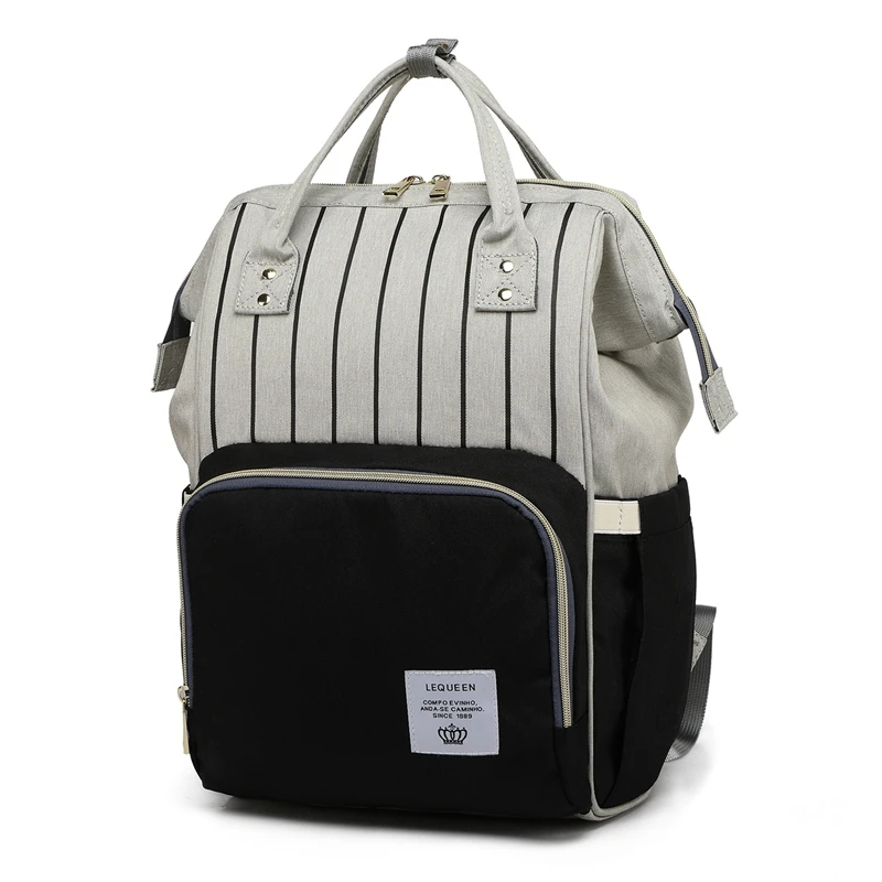 LEQUEEN Модные USB молодых мам сумка из узорчатой ткани большой кормящих сумка рюкзак дизайнерская коляска мешок по уходу за ребенком рюкзак