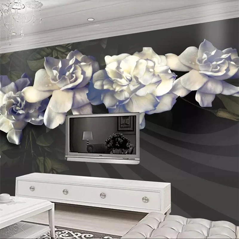 Beibehang-HD-large-relief-scorpion-flower-retro-background-wall-painting-custom-large-mural-green-wallpaper-papel (1)