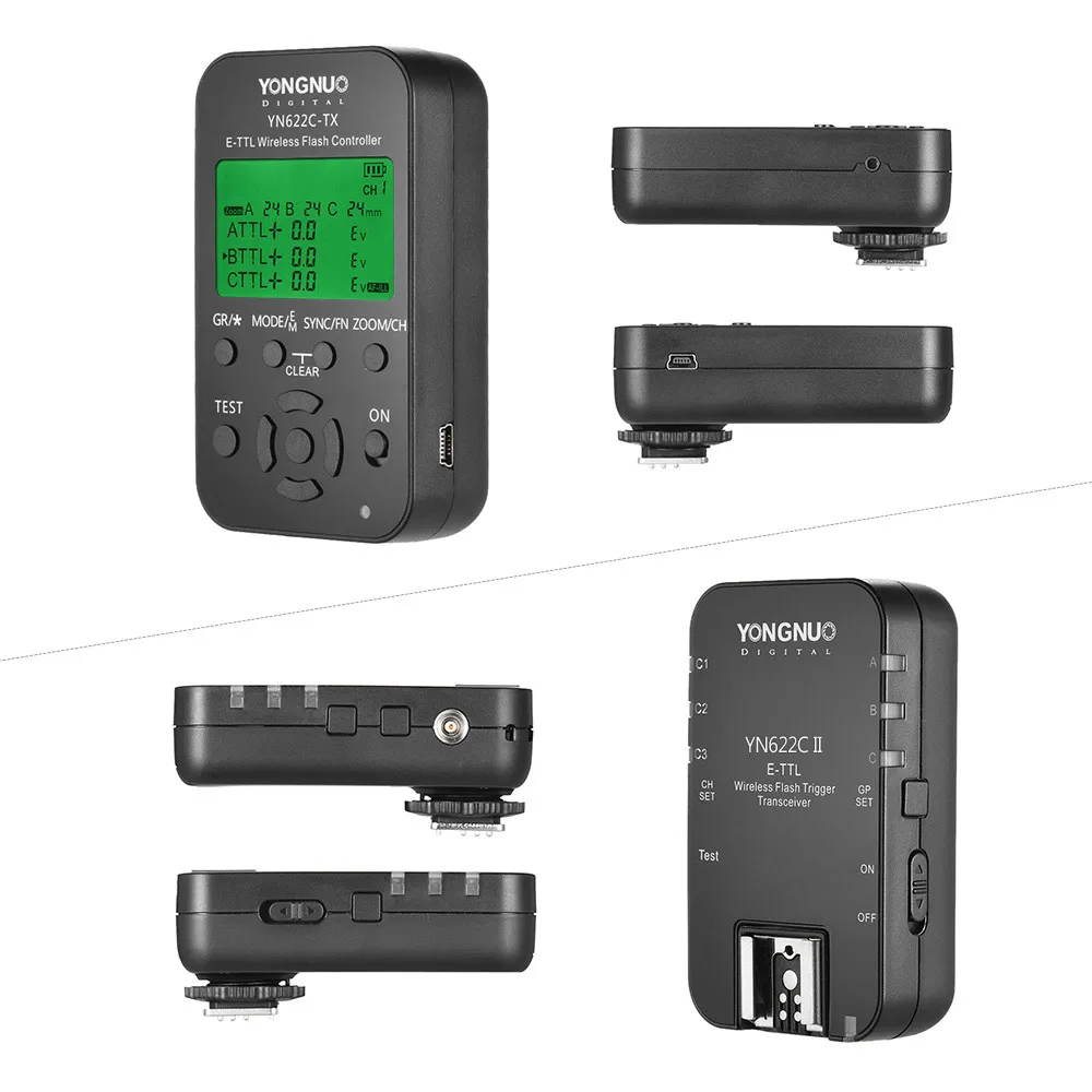 YONGNUO YN622C-KIT триггер беспроводной пульт дистанционного управления триггер для вспышки трансивер с ЖК-дисплеем для камеры Canon EOS DSLR