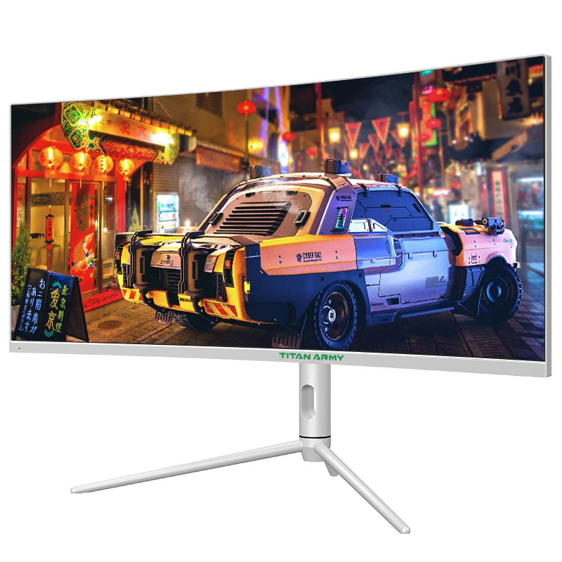 TITAN ARMY 30 inch white 21:9 Wide screen high refresh rate 2K200Hz  2560*1080 gaming monitor 1500r curvature lifting support