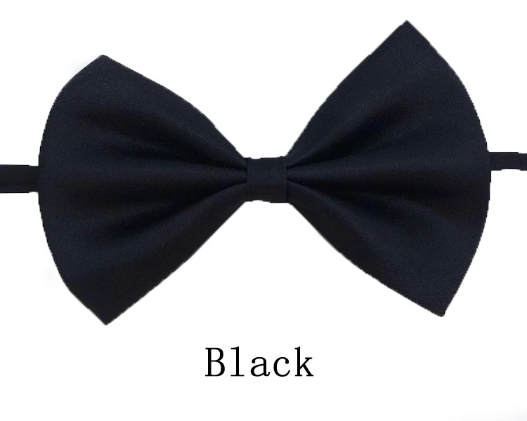 Black Neck Tiebow for Boys Girls Toddler Adjustable Solid Bow Tie Party Wedding Children's Accessories Not Afraid of Creases
