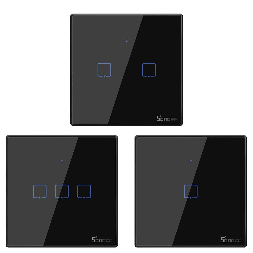 T0/T1/T2/T3 штепсельная вилка европейского стандарта TX Wi-Fi Сенсорный настенный светильник Беспроводной переключатель умный дом пульт дистанционного управления 1/2/3 голоса/APP пульт дистанционного управления Управление с Alexa Google