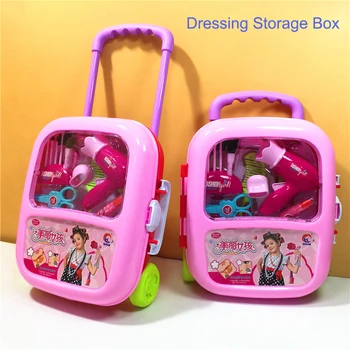 

Hairdressing hairdresser accessories dressing children's toys girl makeup toy cosmetic baby princess trolley case makeup kits