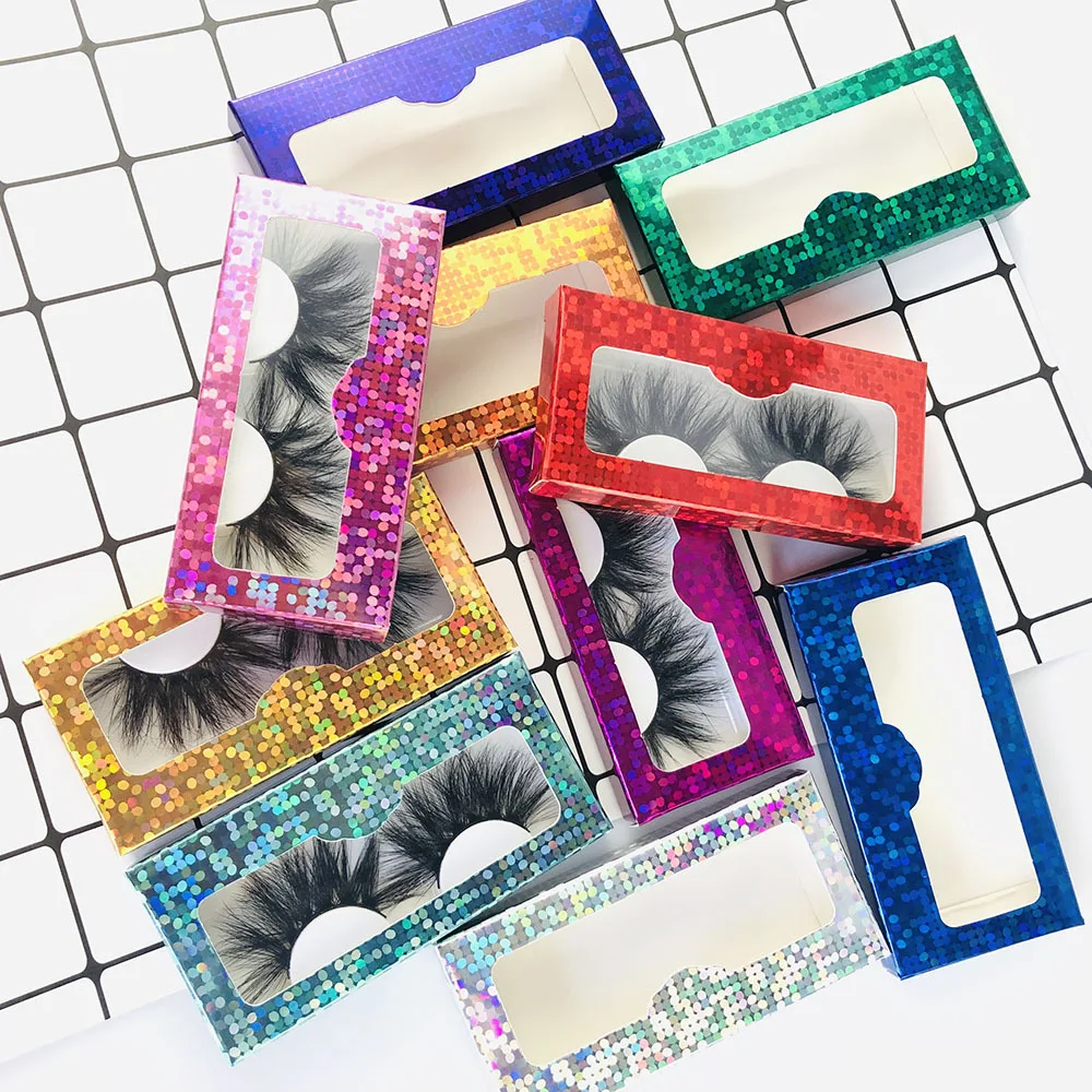 

100PCS Eyelashes Package Laser Eyelash Box 10Colors Eyelashes Package Boxes Eyelash Packaging Box Eyelash Case Eyelash Container