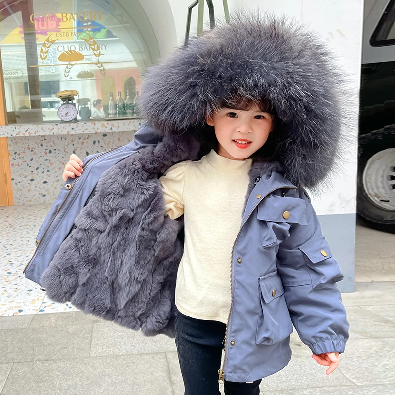 de piel para niña, traje de nieve cálido y grueso, chaquetas de abrigo a la moda para niña de 3 a 12 años, invierno, 2021|Plumíferos y parkas| - AliExpress