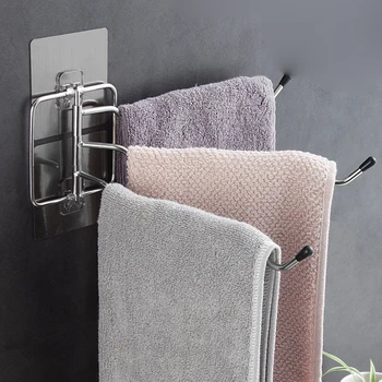 

Towel Bar Towel Rack Bathroom Kitchen Wall-mounted Towel Storage Hanger Shelf Towel Holder Rack Bathroom Towel Support
