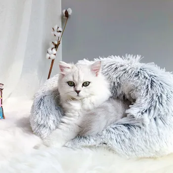 

Pet House Fluffy Sleeping Pouch Cat Warm Closed Washable Deeply Sleep For All Seasons Cat Sleeping House For All Seasons