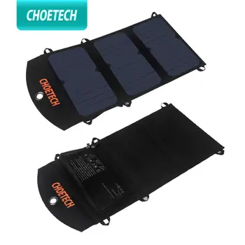 

CHOETECH 19W Portable Solar Phone Charger Solar Power Charger Dual USB Port Auto Detect Tech for iPhone Samsung Huawei Xiaomi