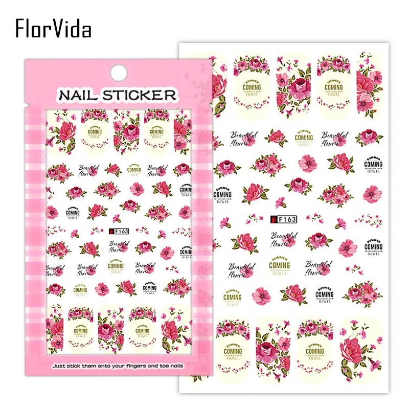 FlorVida F159-188 клей для ногтей наклейки с клеем на ногти Одри Хепберн милый дизайн для маникюра красоты ногтей - Цвет: F163
