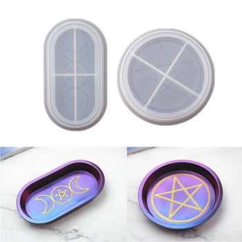 

Handmade Moon Star Candle Tray Resin Molds Moon Phase Box Molds Triple Goddess With Pentagrams Mold Jewelry Making Tools