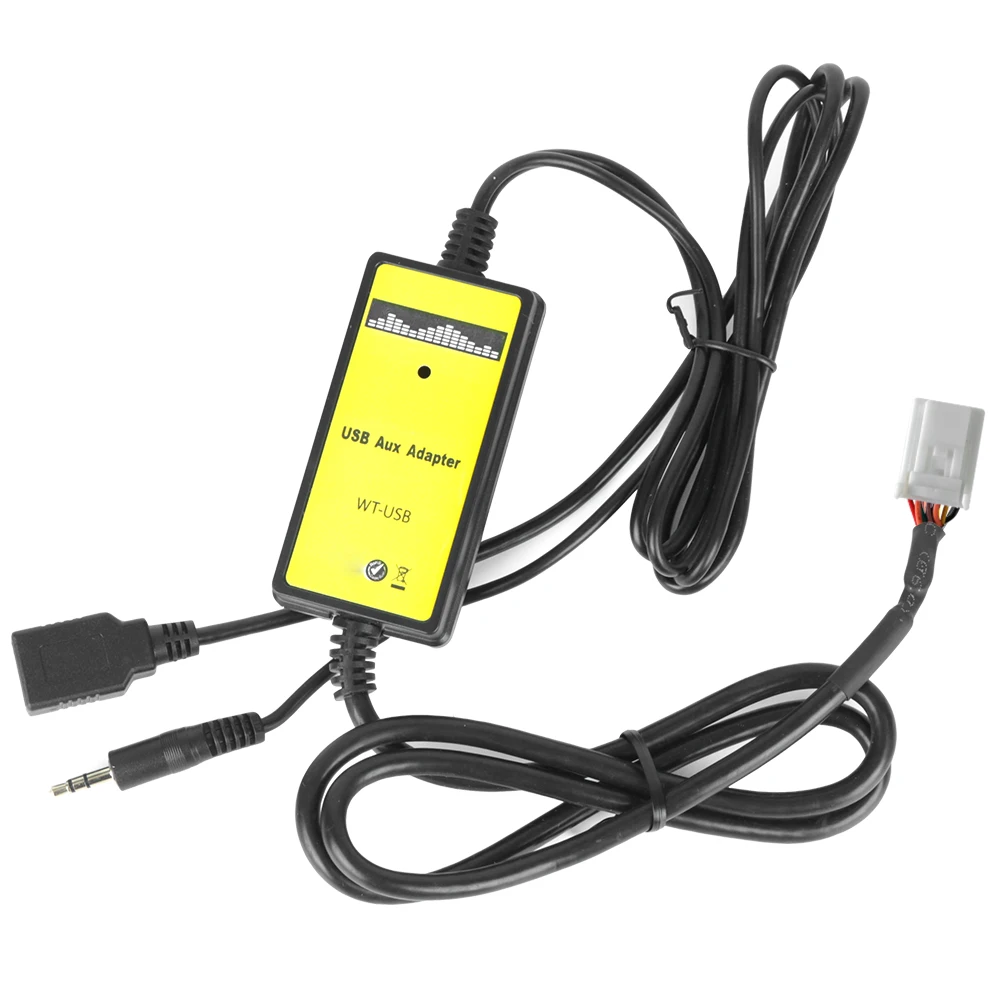 С переходником AUX-In CD 3 5 мм для TOYOTA LEXUS Corolla RAV4 Camry Автомобильный MP3 USB AUX адаптер 6 + 6pin
