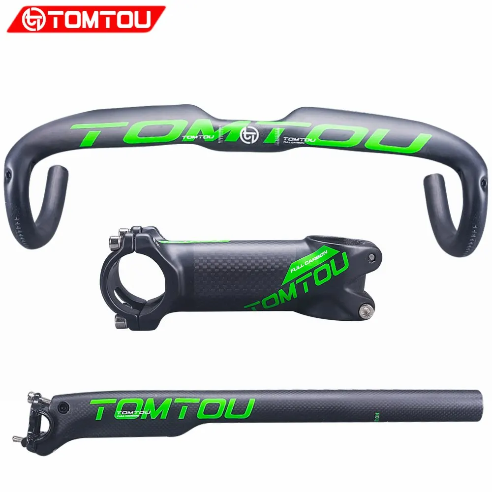 Комплект деталей для руля велосипеда TOMTOU матовый зеленый руль из углеродного