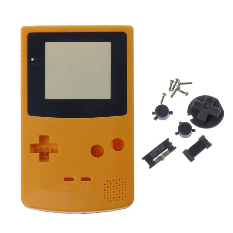 Полный Корпус чехол Обложка для Nintendo Game Boy Цвет GBC ремонтная часть Корпус в виде ракушки пакет U50D - Цвет: Цвет: желтый